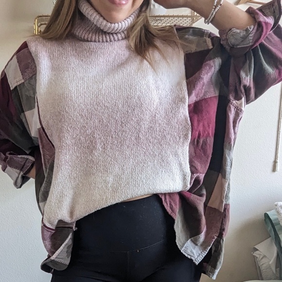 Falling for you sweater flannel rework, turtleneck, no 37 - Picture 2 of 5